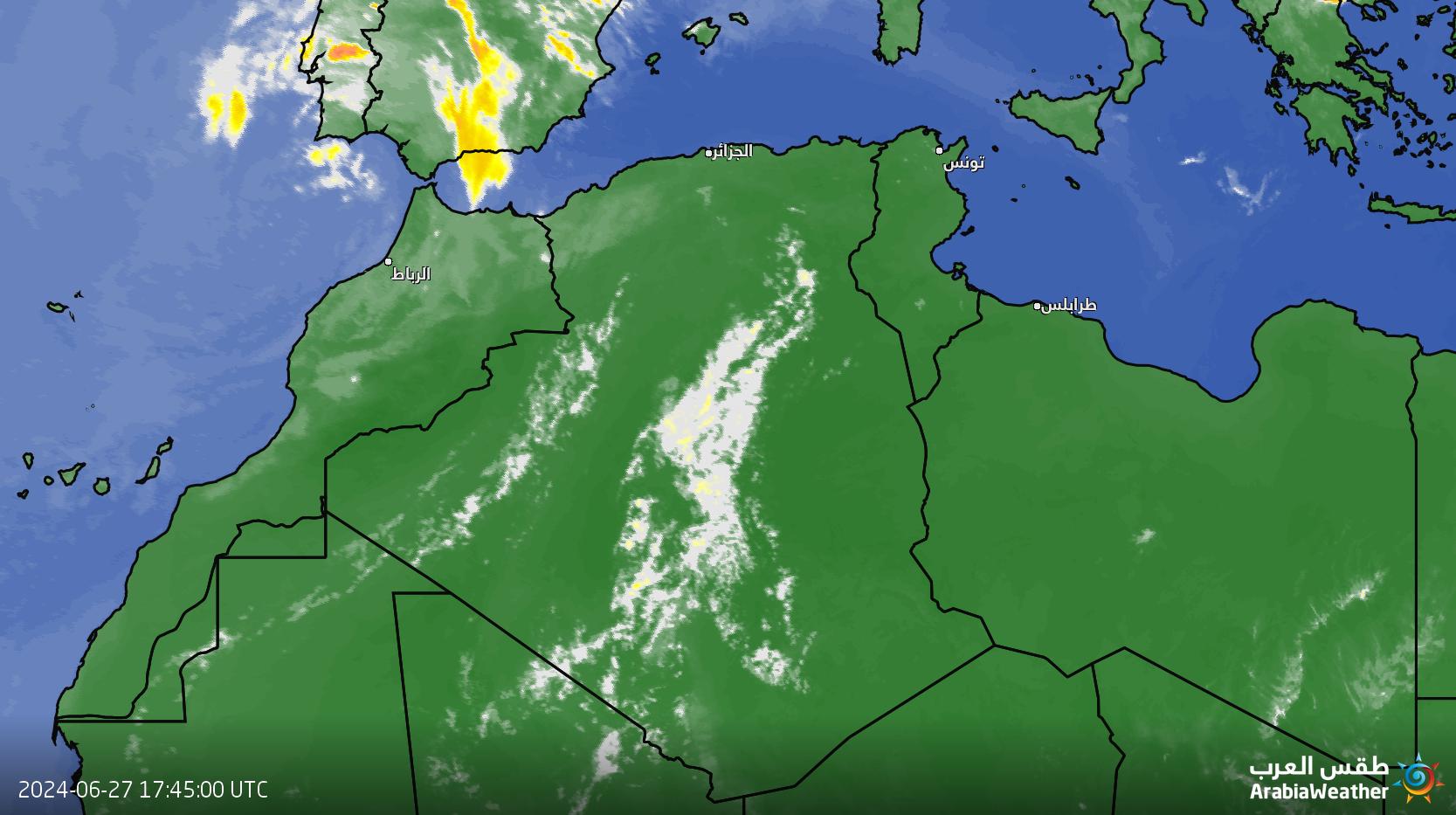 امكانية سقوط امطار متفرقة الليلة والى غاية يوم الجمعة12-08-2016 شمال الصحراء والهضاب العليا بالجزائر 1