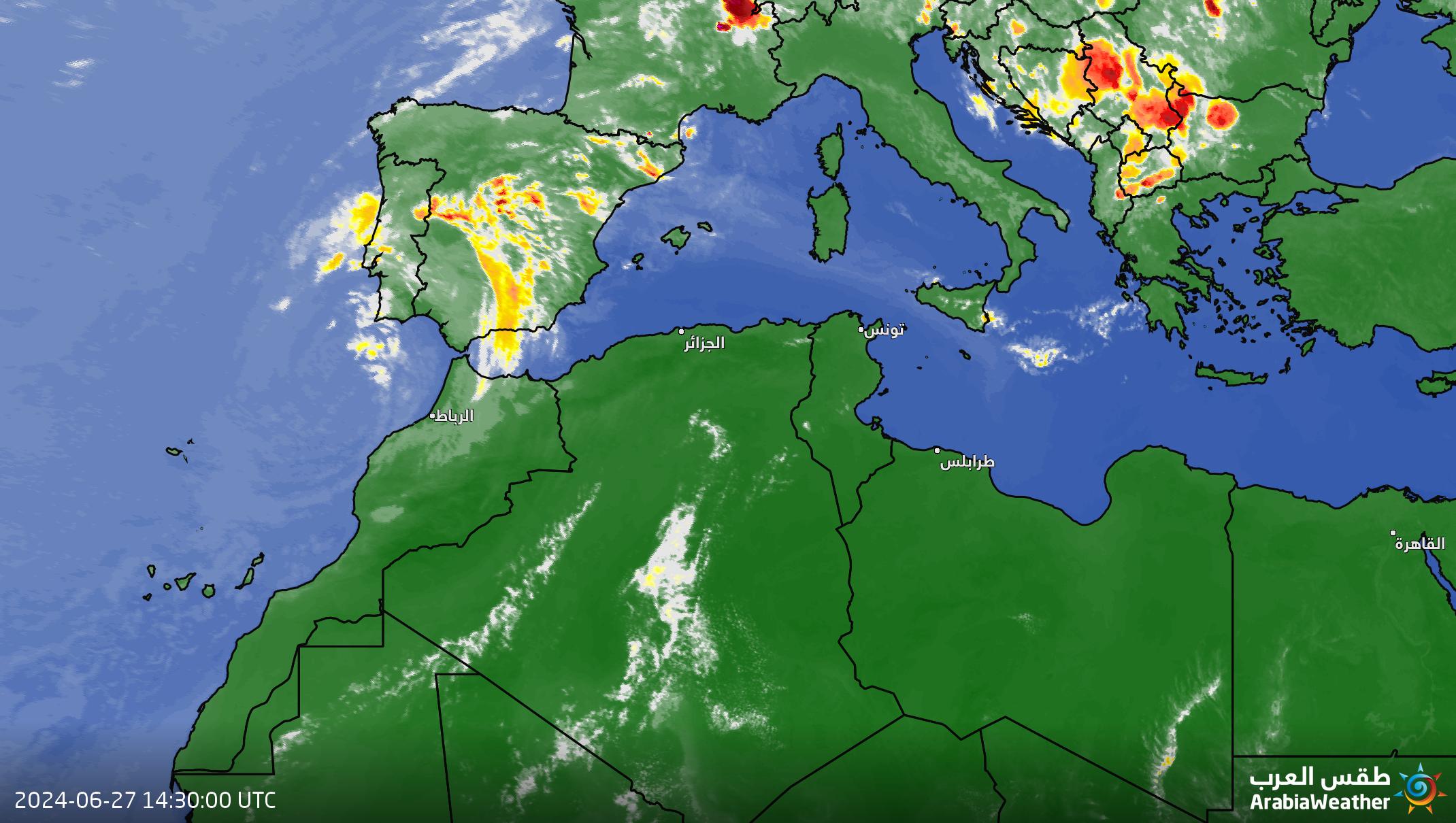 امكانية سقوط امطار متفرقة الليلة والى غاية يوم الجمعة12-08-2016 شمال الصحراء والهضاب العليا بالجزائر 1